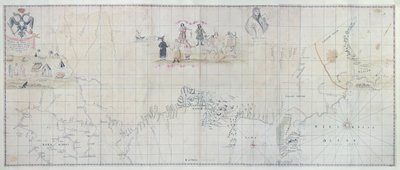 Kaart van Siberië, 1729 door German School